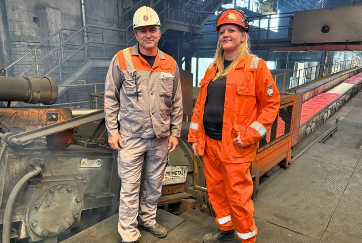 Image of Technical Project Manager, Christiane Hess, and Technical Project Director, Gerhard Dyrdek, of AFV Stahl Gerlafingen