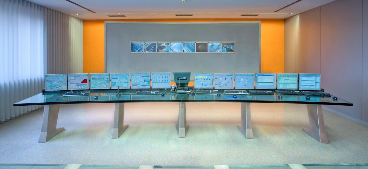 Control room of MEROS off-gas cleaning plant at voestalpine sinter plant in Linz, Austria