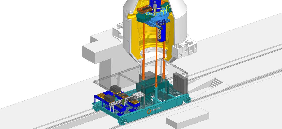 HKM’s new relining machine from Primetals Technologies, with an automated solution for brick handling.