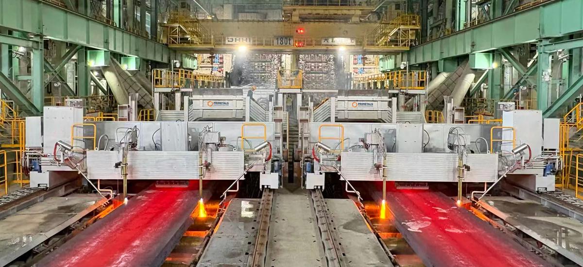 Baosteel’s new ultra-thick slab caster from Primetals Technologies can produce slabs up to 460 millimeters thick. 