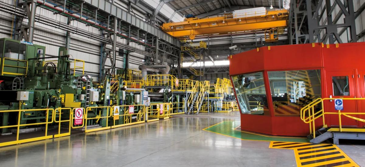 Overview of the pickling line entry section of the PLTCM at Ternium Mexico