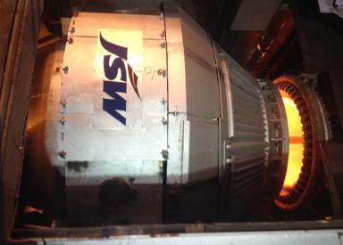LD (BOF) converter from Primetals Technologies in the Steel Melt Shop no. 2 in Vijayanagar, Toranagallu, India of JSW Steel.