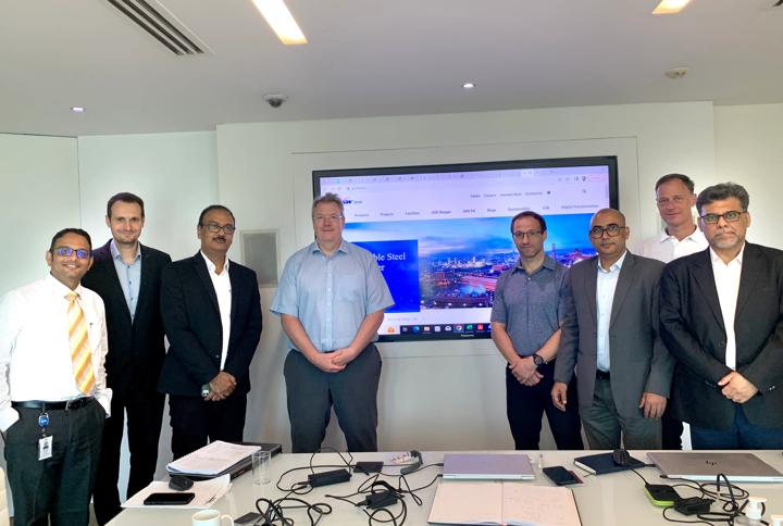 Representatives from JSW and Primetals Technologies during the contract signing meeting. JSW Steel U.S.A. has been a long-time customer of Primetals Technologies and the new agreement is an extension of the business relationship between the two companies.