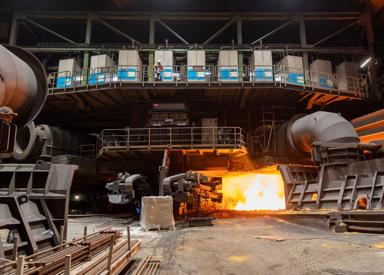 Blast furnace SIP boxes located above the casting platform