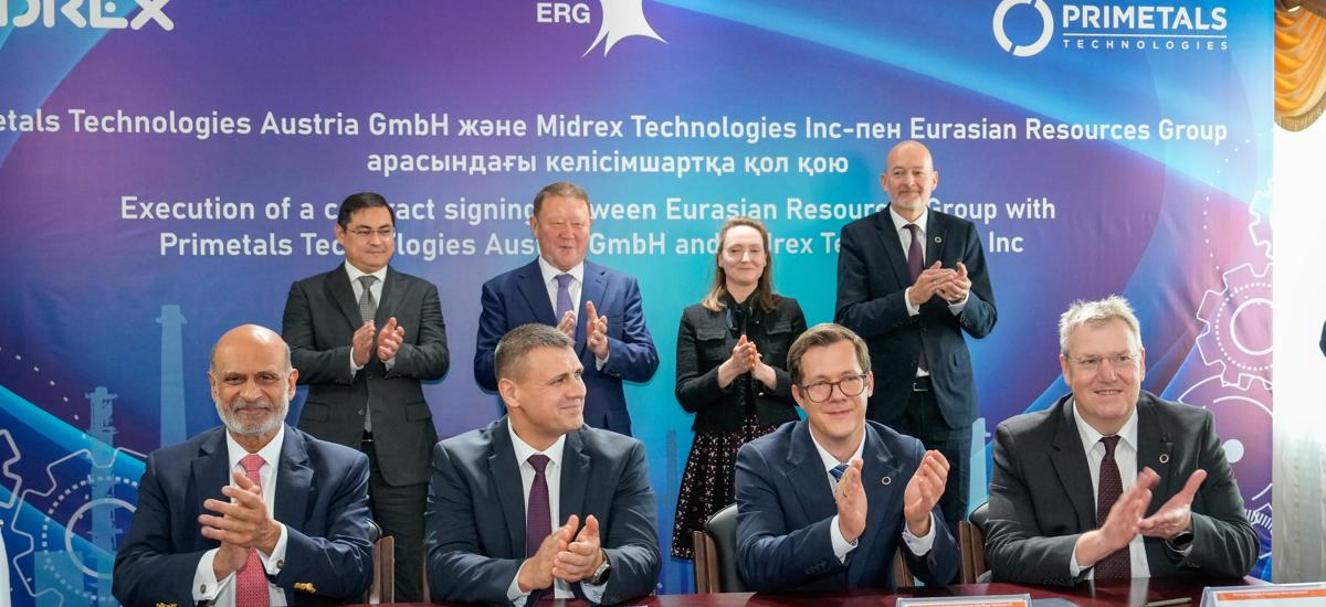Representatives from ERG, Primetals Technologies, and Midrex Technologies at the occasion of contract signing. 