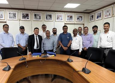 Contract signing with representatives from SAIL and Primetals Tecnologies at SAIL’s Research and Development Centre for Iron and Steel (RDCIS), Ranchi, Jharkand, India. 