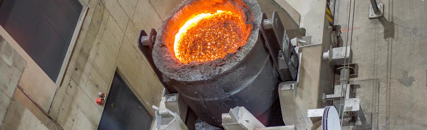 Ladle in a steel plant