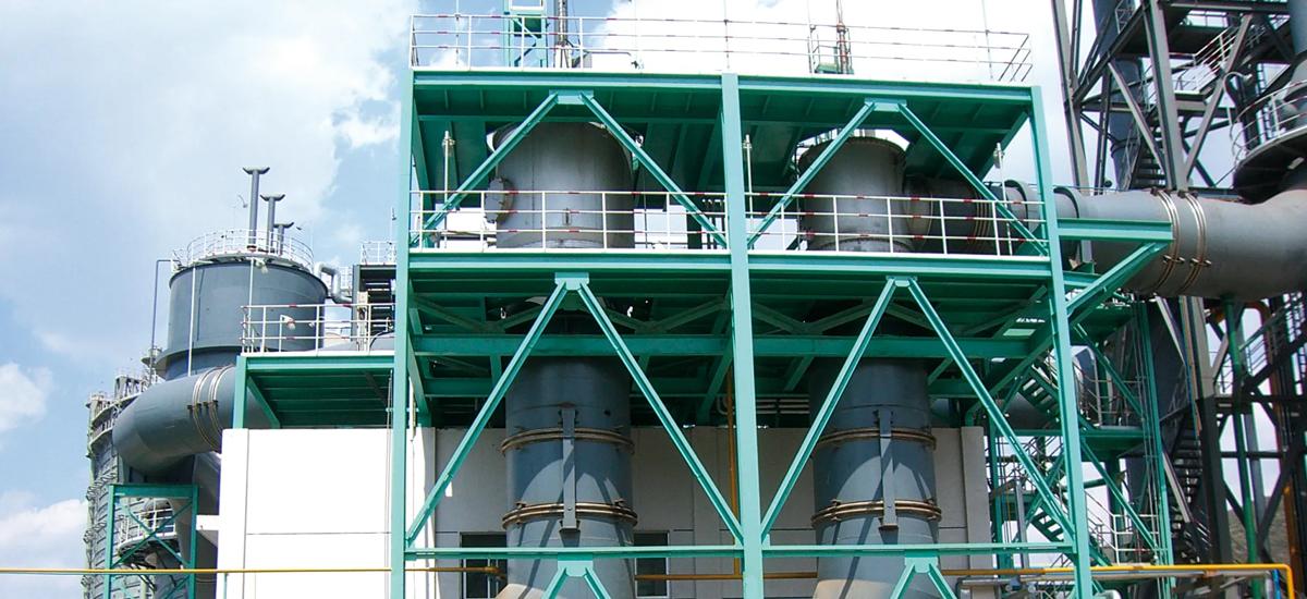 Dry-type dedusting switch-over station: Cup valves