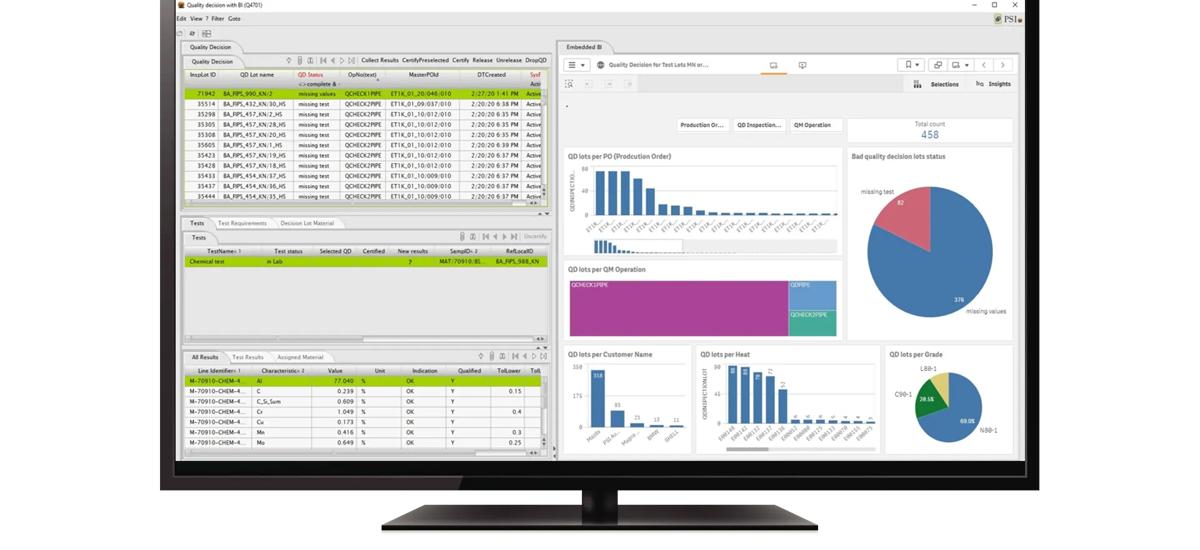 Monitor with MES software