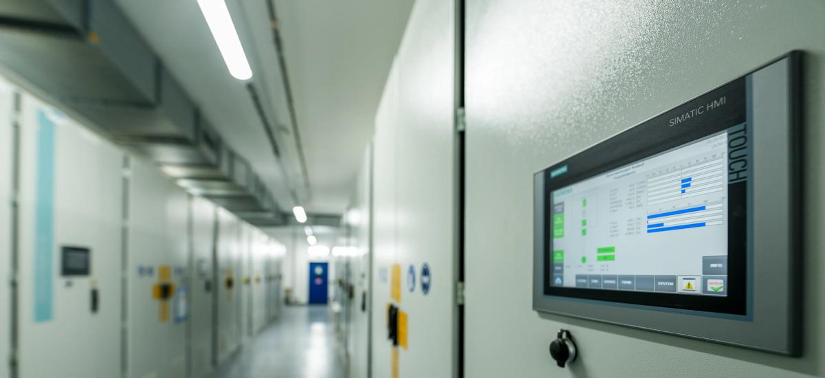 A medium voltage (MV) drive cubicle designed to receive setpoints from the automation system, ensuring precise control for producing high-quality products.
