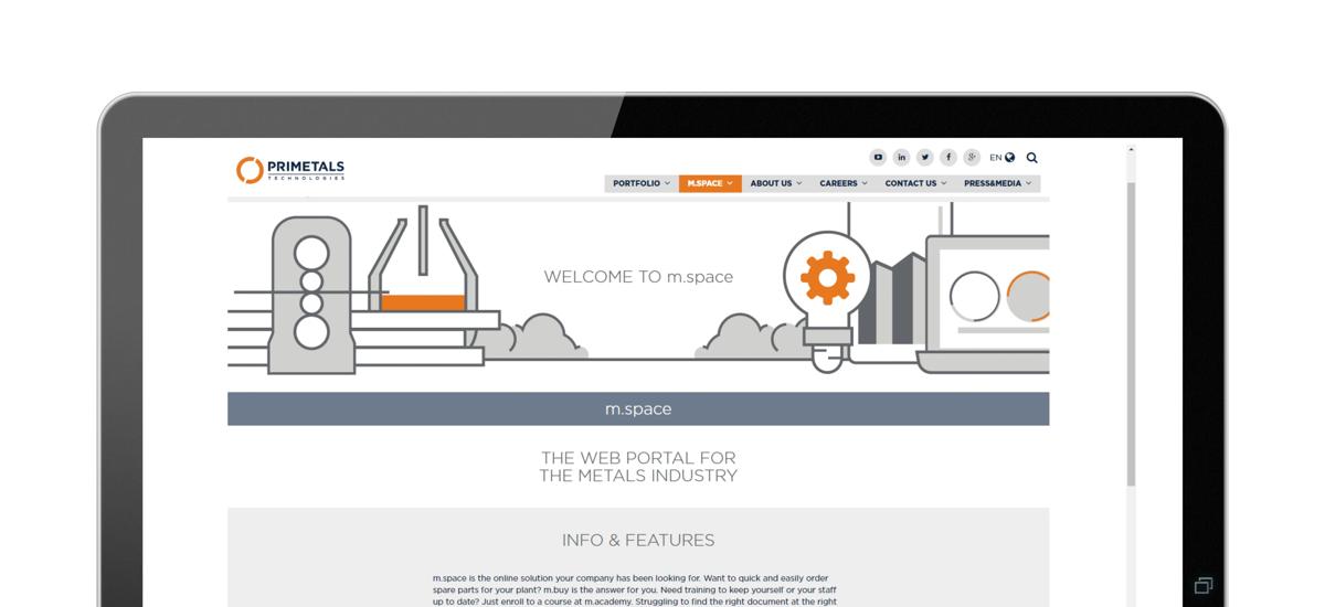 m.space from Primetals Technologies is the first web portal for the metals industry offering various eServices.