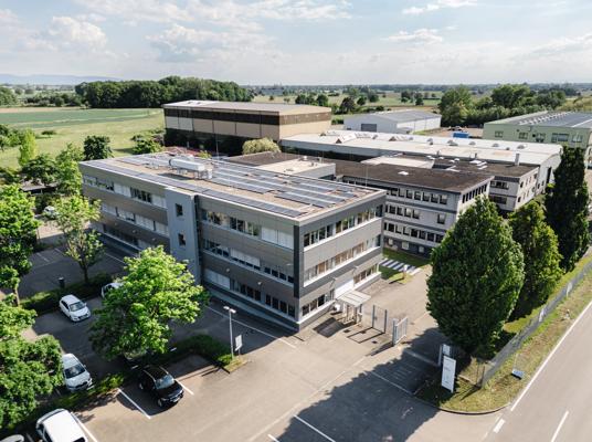 Aerial view of the Primetals Technologies Germany location in Legelshurst, Germany
