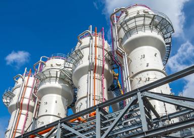 Bioreactors at the Steelanol plant in Ghent demonstrate how captured carbon can be converted into ethanol.