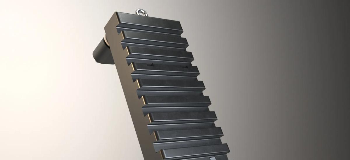 Computer animated image of a cast-iron stave from Primetals Technologies