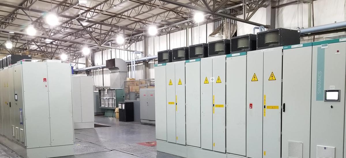 Primetals Technologies has upgraded the Nucor Hickman hot strip mill F5 and F6 main drives, pictured here in the foreground.