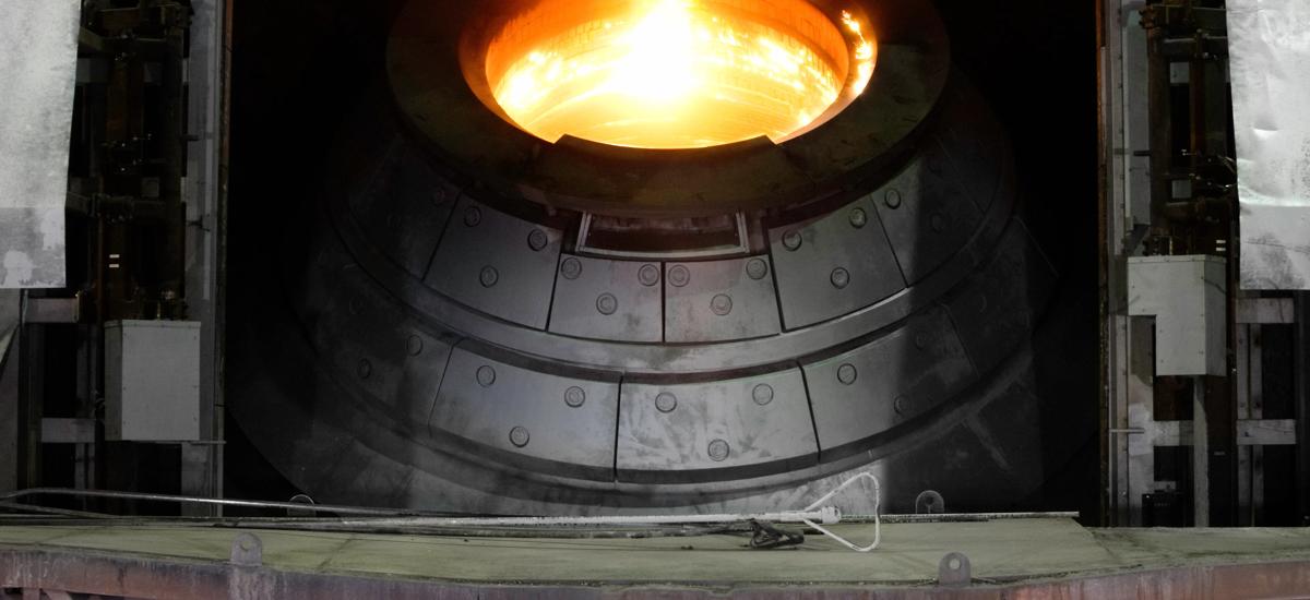 Photograph of molten steel in an LD Converter