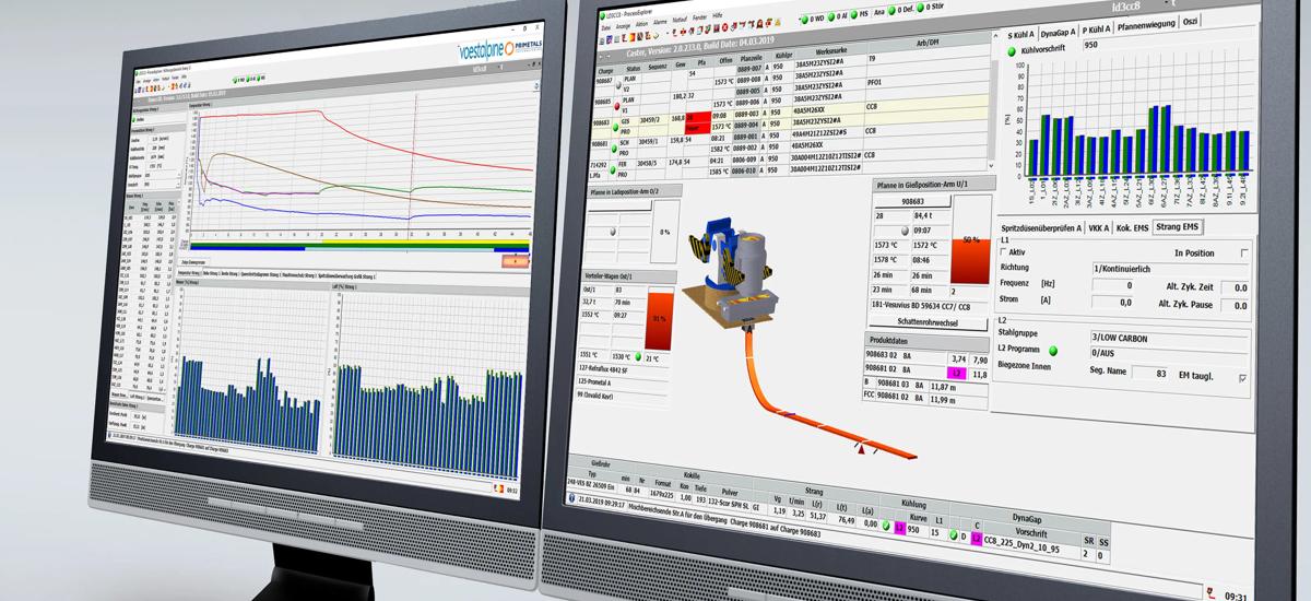 HMI interfaces of the new level 2 system supplied by Primetals Technologies for the CC8 continuous slab caster of voestalpine Stahl GmbH in Linz, Austria (Photo: © iStock.com/Eraxion)