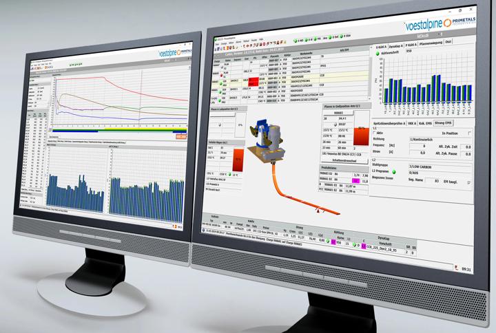 HMI interfaces of the new level 2 system supplied by Primetals Technologies for the CC8 continuous slab caster of voestalpine Stahl GmbH in Linz, Austria (Photo: © iStock.com/Eraxion)