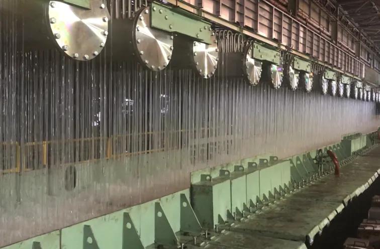 Laminar strip cooling line at voestalpine Stahl GmbH’s hot-strip mill. 
