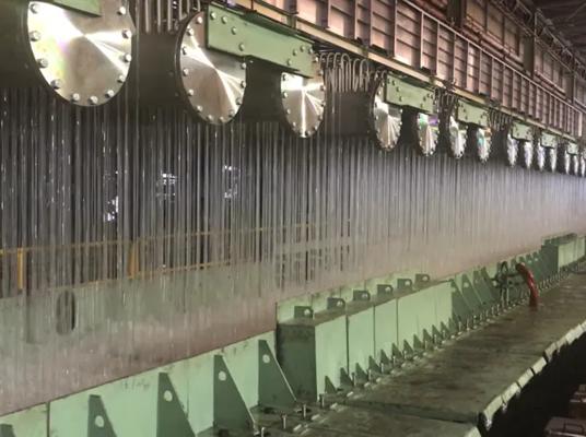Laminar strip cooling line at voestalpine Stahl GmbH’s hot-strip mill. 