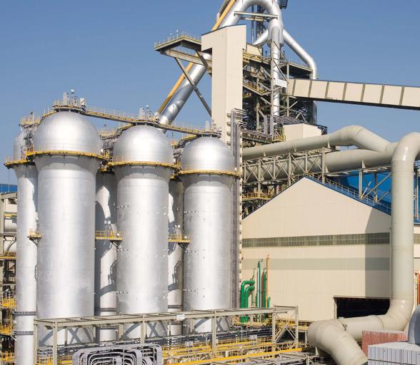 Exterior view of a blast furnace