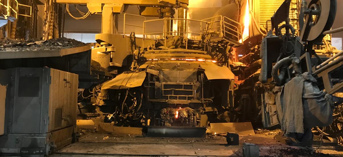 A view of one of Gerdau's electric arc furnaces