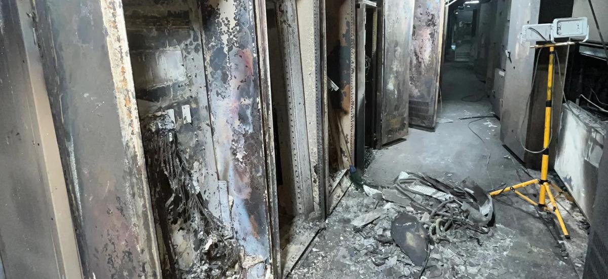 All equipment in the large bar mill’s electrics and automation room was damaged as a result of the fire.