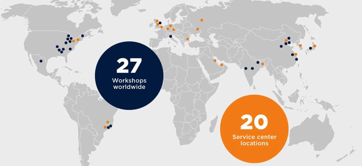 With about 2,500 service specialists worldwide, Metallurgical Services at Primetals Technologies translates to a global network of locations and workshops that can meet the needs of our customers.