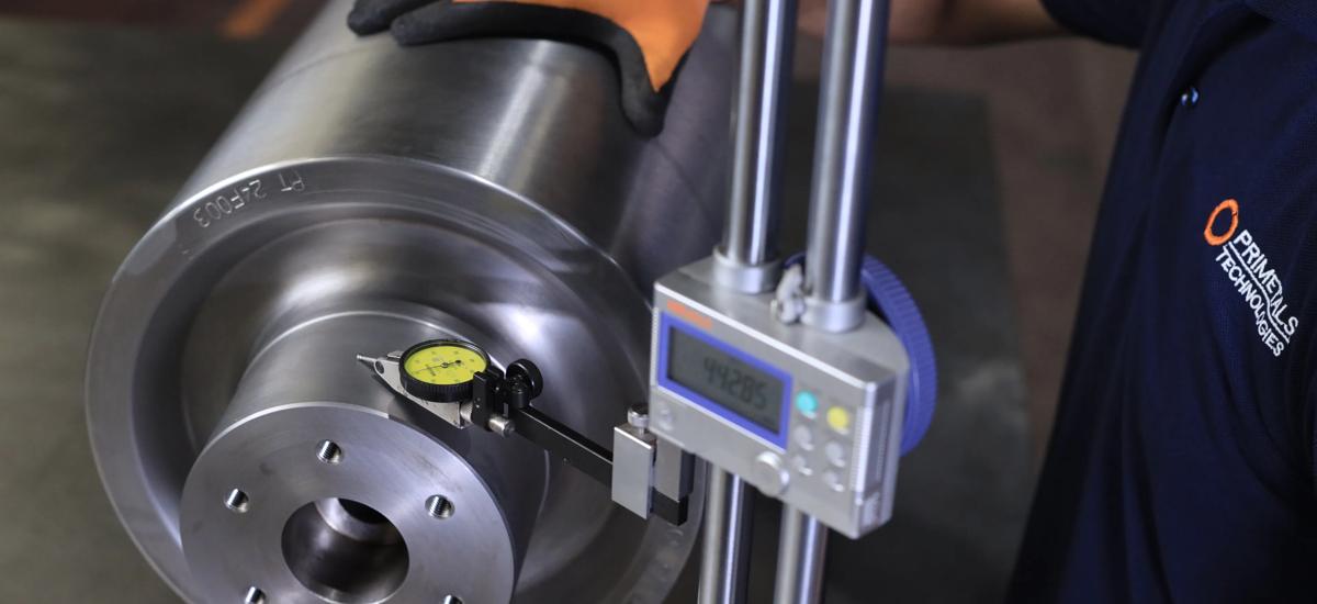 Photo of continuous caster roll maintenance