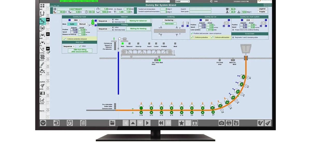 Monitor with screenshot of process control software CC Controller