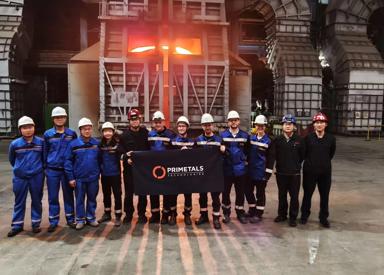 Part of the project team from Primetals Technologies commemorating the implementation of advanced automations systems at Rizhao Steel’s plant. 