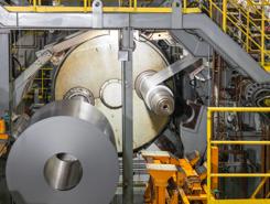 The carousel reel of a continuous tandem cold mill