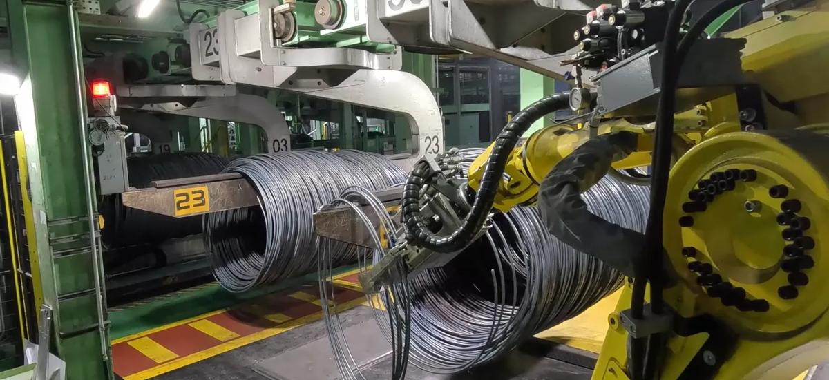 TrimRob autonomous coil trimming and sampling robot from Primetals Technologies.