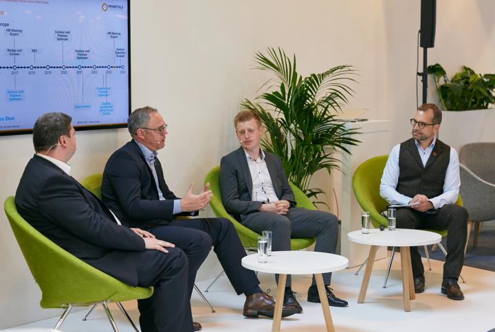 Panelists from thyssenkrupp Precision Steel and thyssenkrupp Steel Europe at METEC 2023.