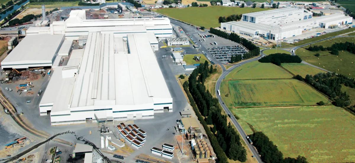 A bird’s eye view of Acciaieria Arvedi’s main production site in Cremona, Italy 