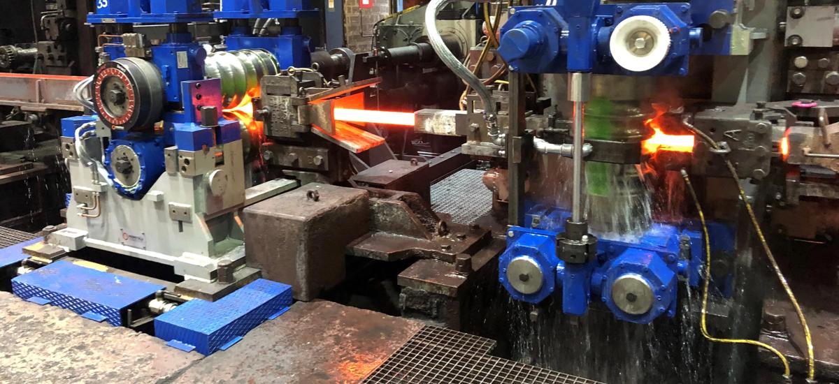 New Red Ring Series 5 stands by Primetals Technologies in the intermediate train of the long rolling mill of Stahlwerk Annahütte Max Aicher GmbH & Co. KG in Ainring-Hammerau, Bavaria, Germany