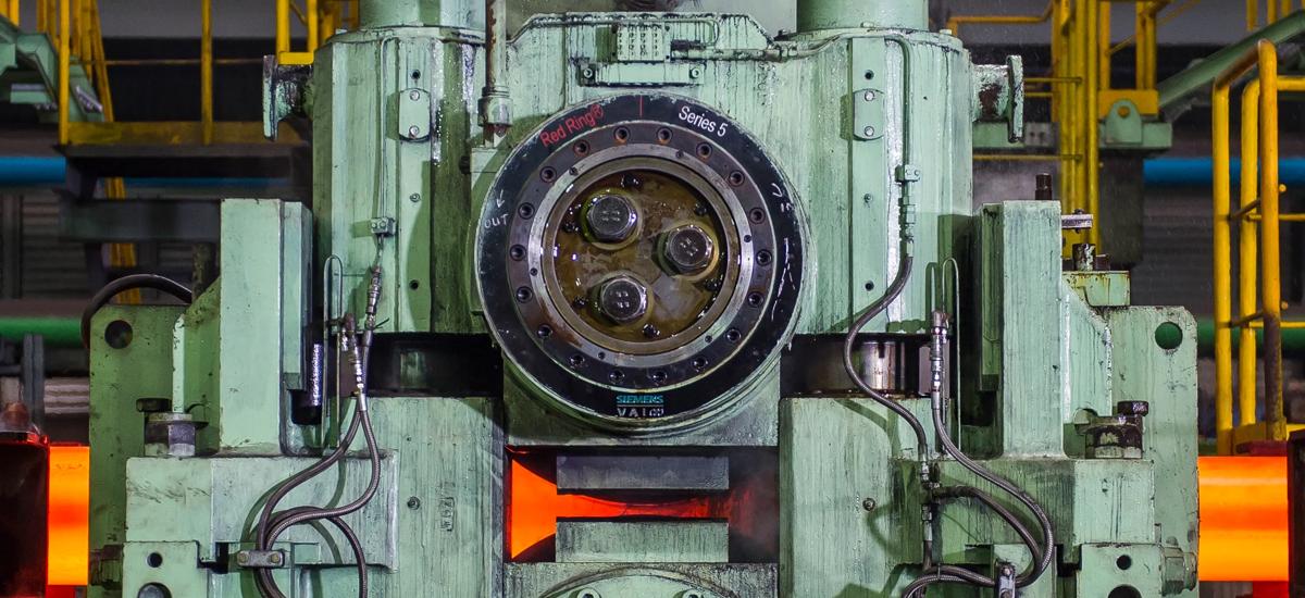 Red Ring Series 5 rolling stand by Primetals Technologies.