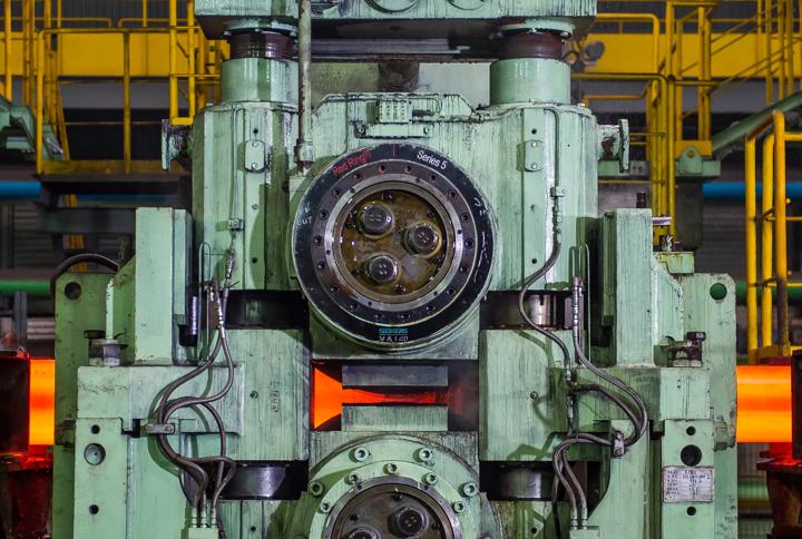 Red Ring Series 5 rolling stand by Primetals Technologies.