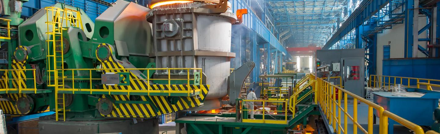 Image of the ladle and caster platform at the Arvedi ESP in Rizhao