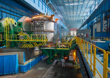 Image of the ladle and caster platform at the Arvedi ESP in Rizhao