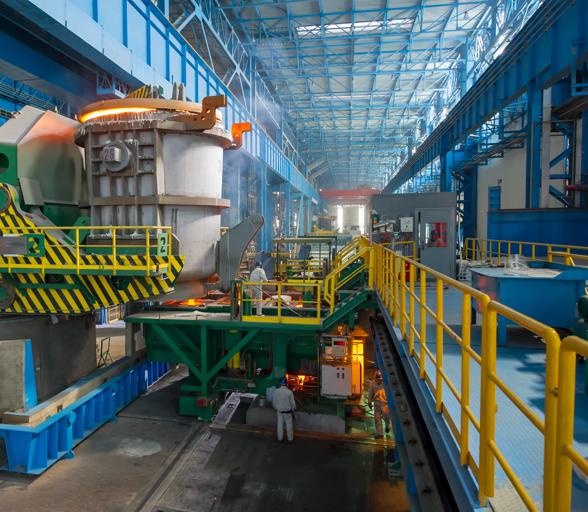 Image of the ladle and caster platform at the Arvedi ESP in Rizhao