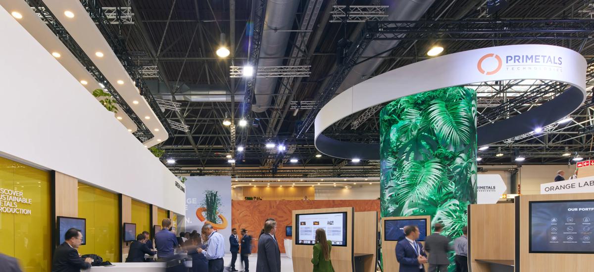 View of the convention floor at Primetals Technologies' stand at METEC 2023.