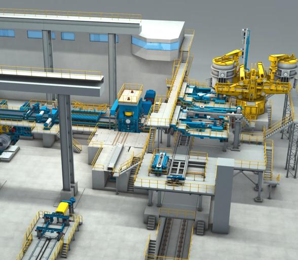 Castrip twin-roll casting plant rendering