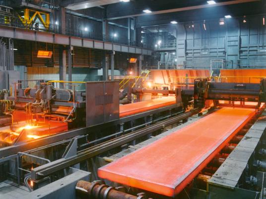 Slab casting machine at thyssenkrupp Duisburg-Bruckhausen